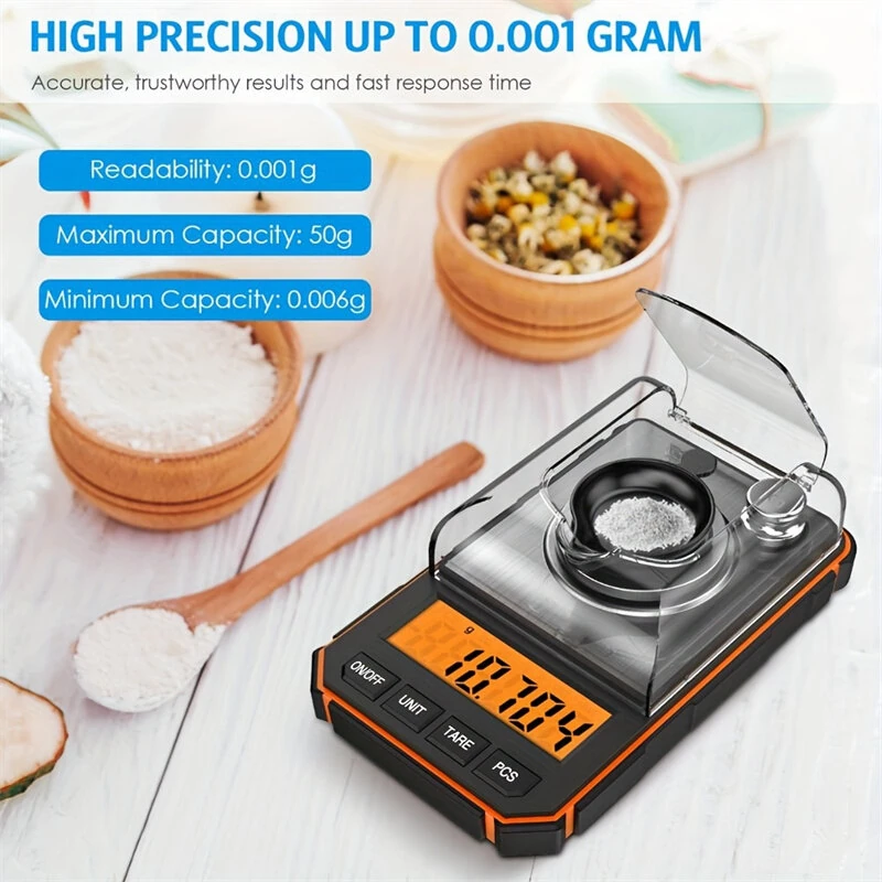 Professional Mini Digital Scale - 0.001g High Precision | 50g Range LCD Display - Image 2