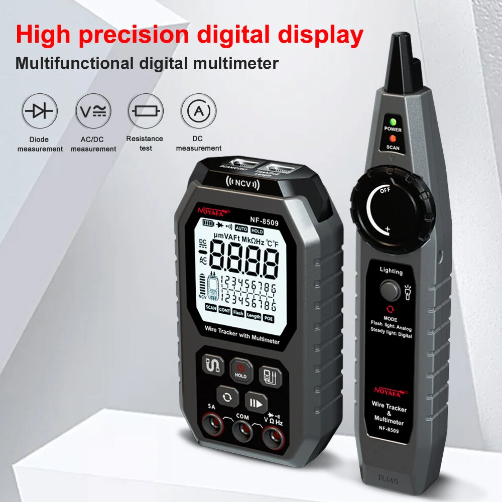 NOYAFA NF-8509 2-in-1 Network Cable Tester | Wiremap POE Length NCV | Multimeter - Image 5