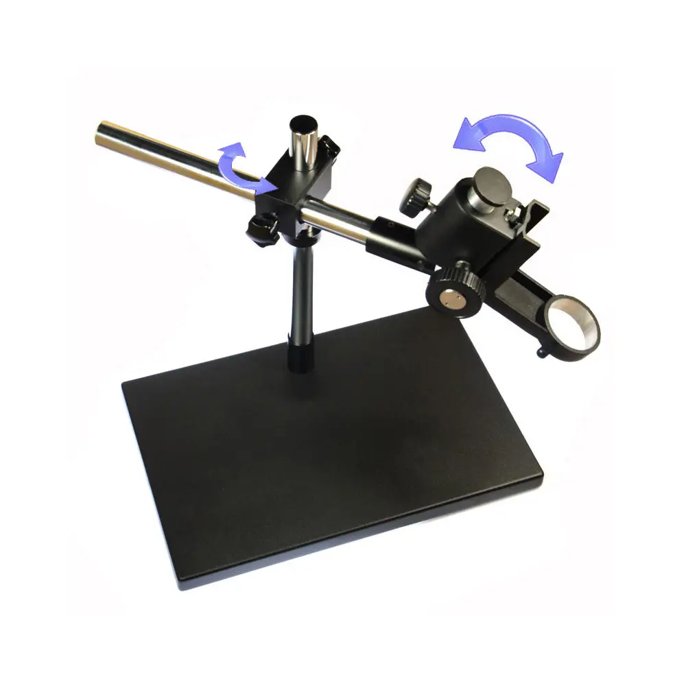 HAYEAR Dual-Arm Boom Stand | 50mm Ring Holder | Heavy Duty Metal Table Stand for Microscopes - Image 2