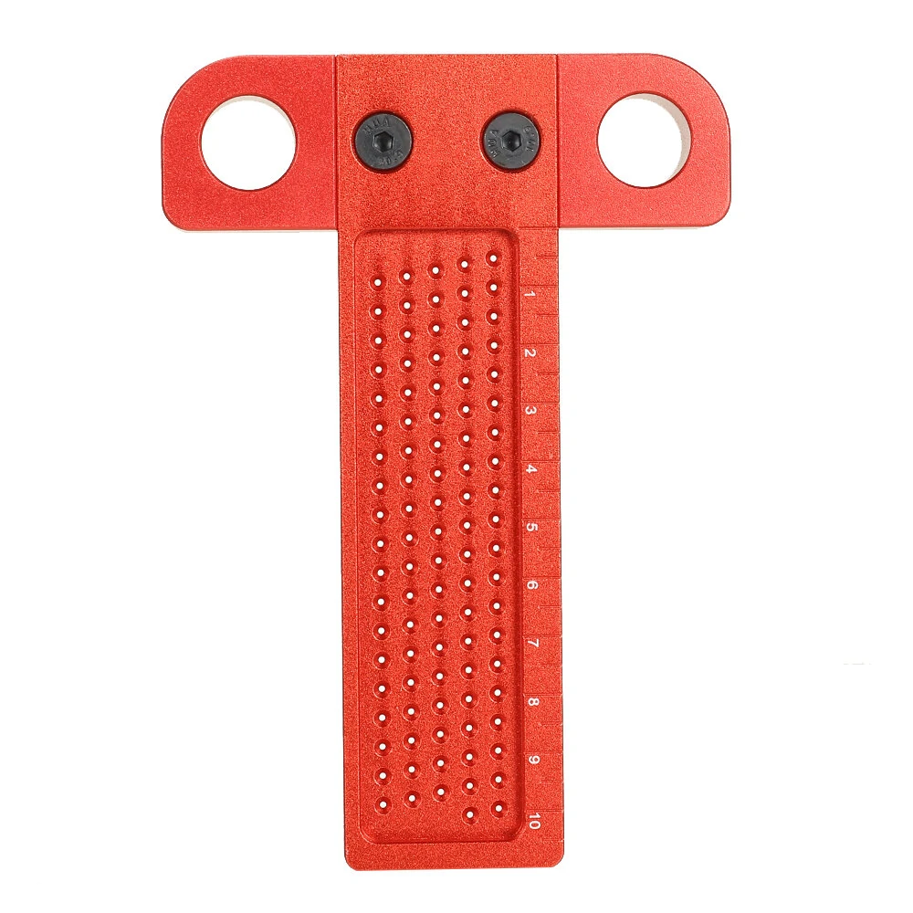 T-Type Ruler & Line Scriber for Woodworking - Aluminum Alloy with 1mm Holes - Image 4