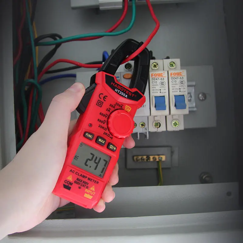 HT200A Mini Digital Clamp Meter - AC DC Current & Voltage Tester - Image 5