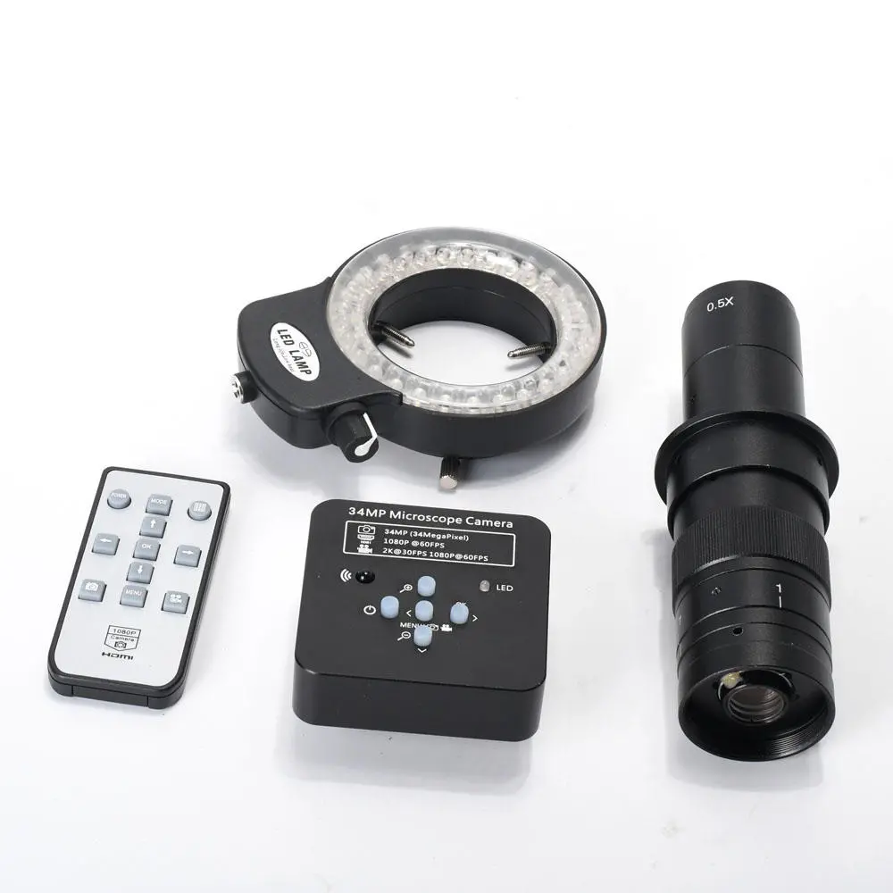 HAYEAR 34MP HDMI USB Digital Microscope Camera | 180X C-Mount Lens & 56 LED Light - Image 2