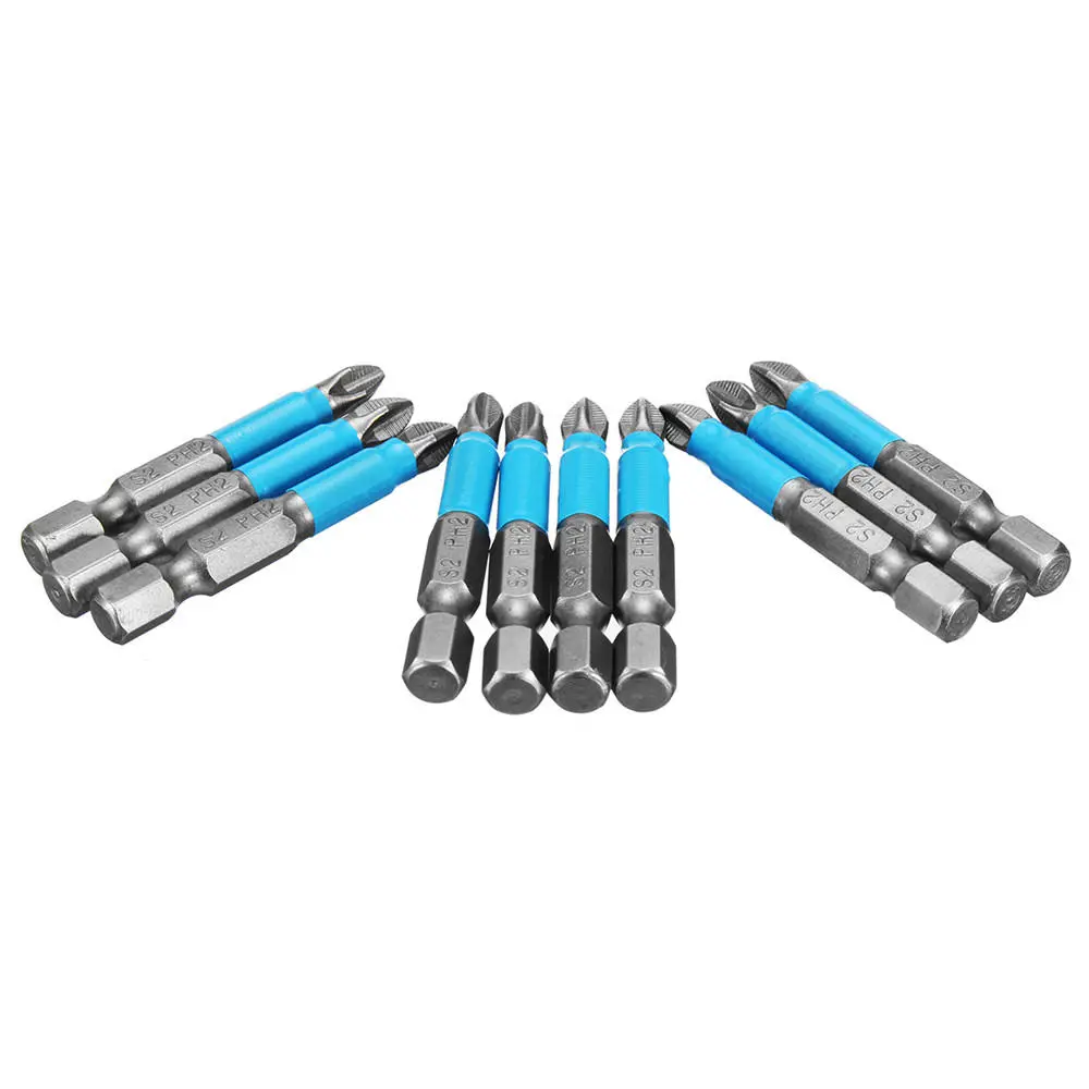 10pcs 1/4 Inch Hex Shank Phillips PH2 Magnetic Screwdriver Bits | Anti-Slip - Image 4