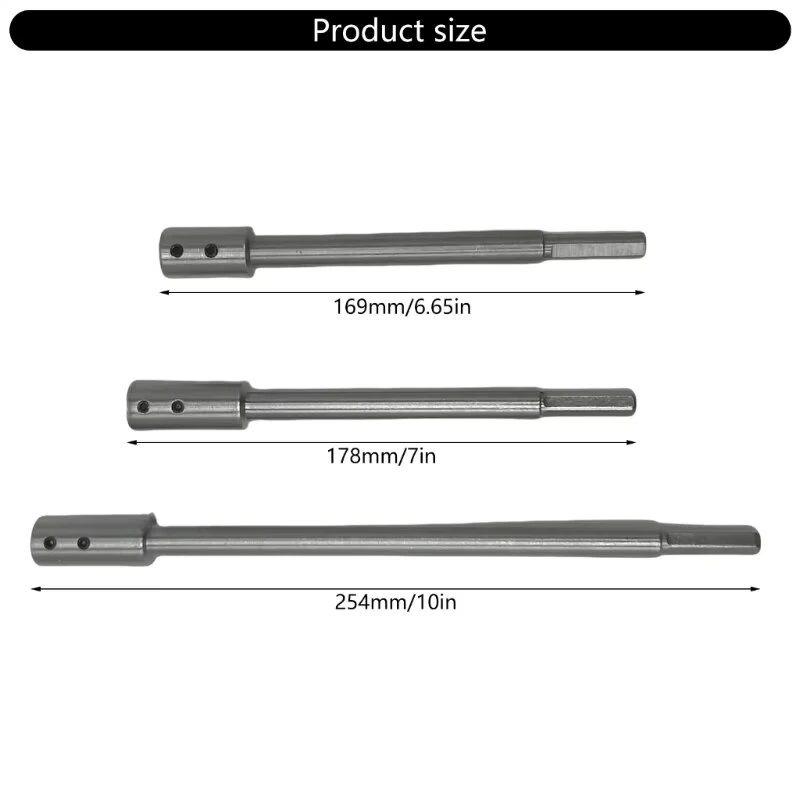 9.7mm 10.5mm Drill Bit Extension - Stainless Steel 169mm 178mm 254mm Deep Hole Milling - Image 3