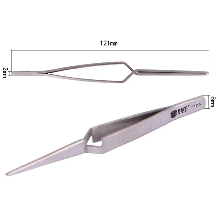 BEST BST-F12.5 Self Tweezer | 12.5cm Stainless Steel | For Phone & Laptop Repair - Image 5