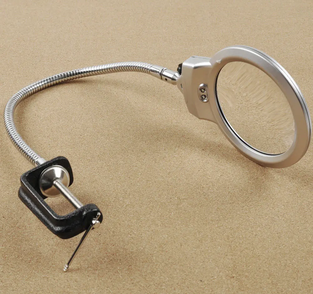 Flexible Neck Magnifying Desk Lamp - 2.5-5X 107mm Lens with Table Clamp | Repair Magnifier - Image 3