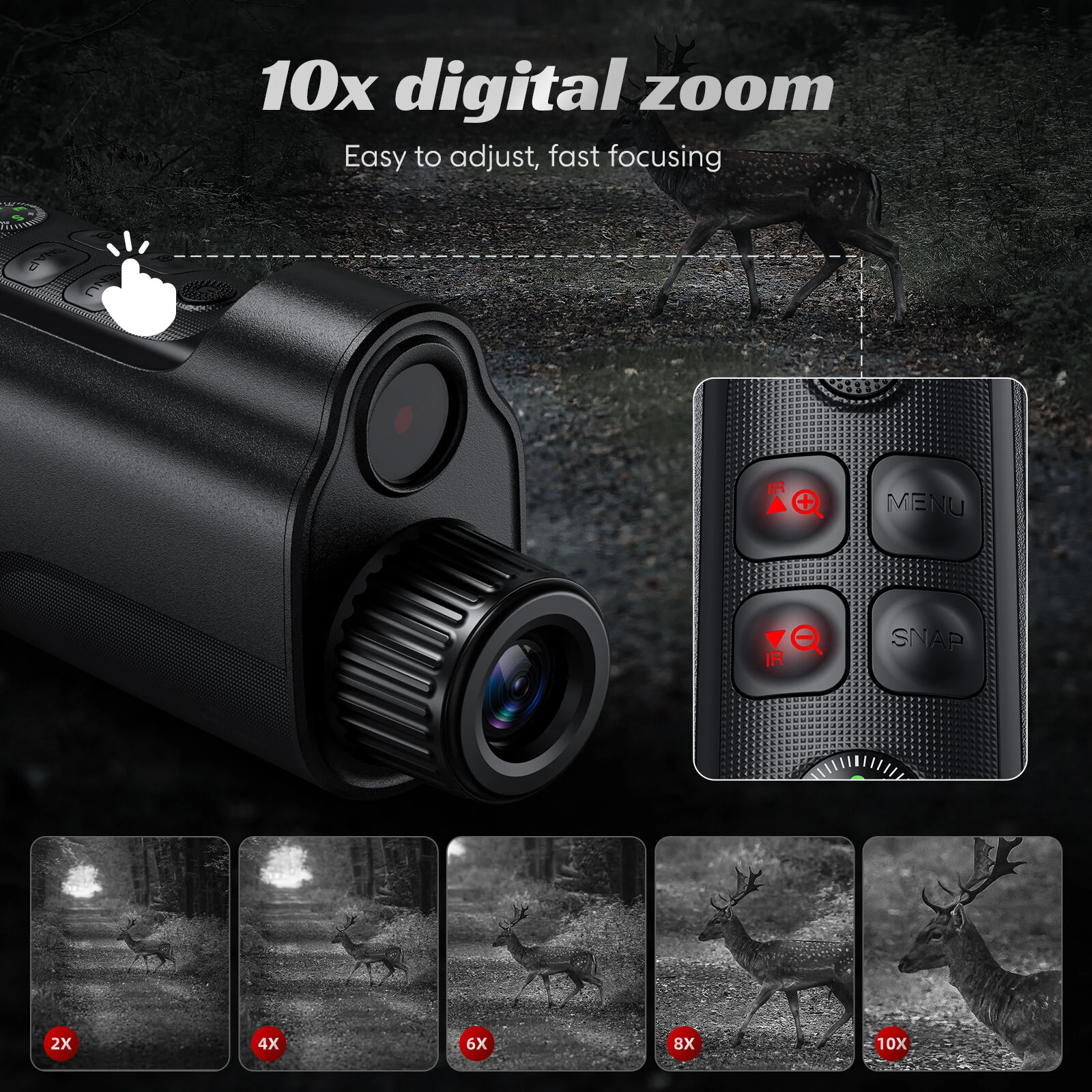 329 Infrared Night Vision Device - 1080P 10X Zoom, 2 Screen, 800m Range - Image 5