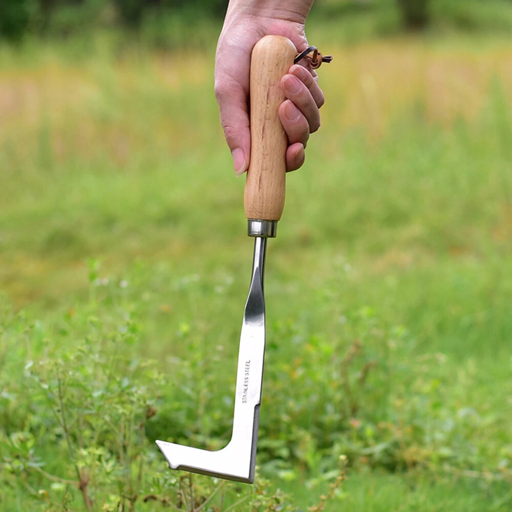Crack Weeder Crevice Tool - Stainless Steel L-Shaped Blade & Beech Handle - Image 4