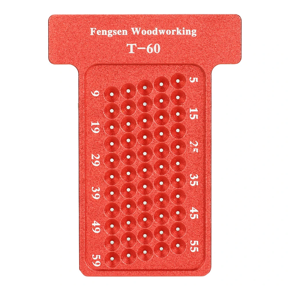 T-Type Ruler & Line Scriber for Woodworking - Aluminum Alloy with 1mm Holes - Image 3