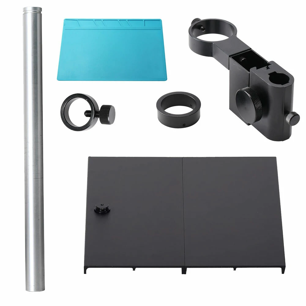 Aluminum Alloy Adjustable Microscope Stand | 40mm & 50mm Adapters | High Temp Pad - Image 2