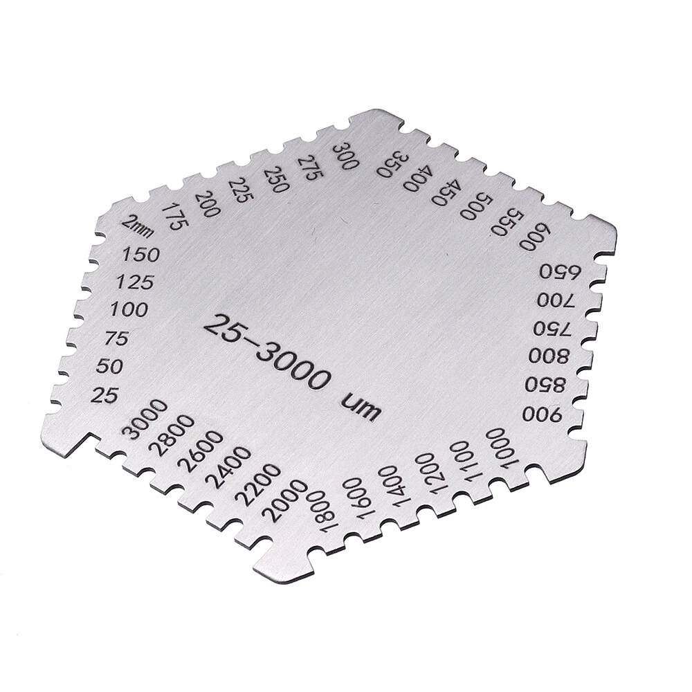 High-Precision Stainless Steel Wet Film Thickness Gauge | 25-3000um Hexagon Comb - Image 3