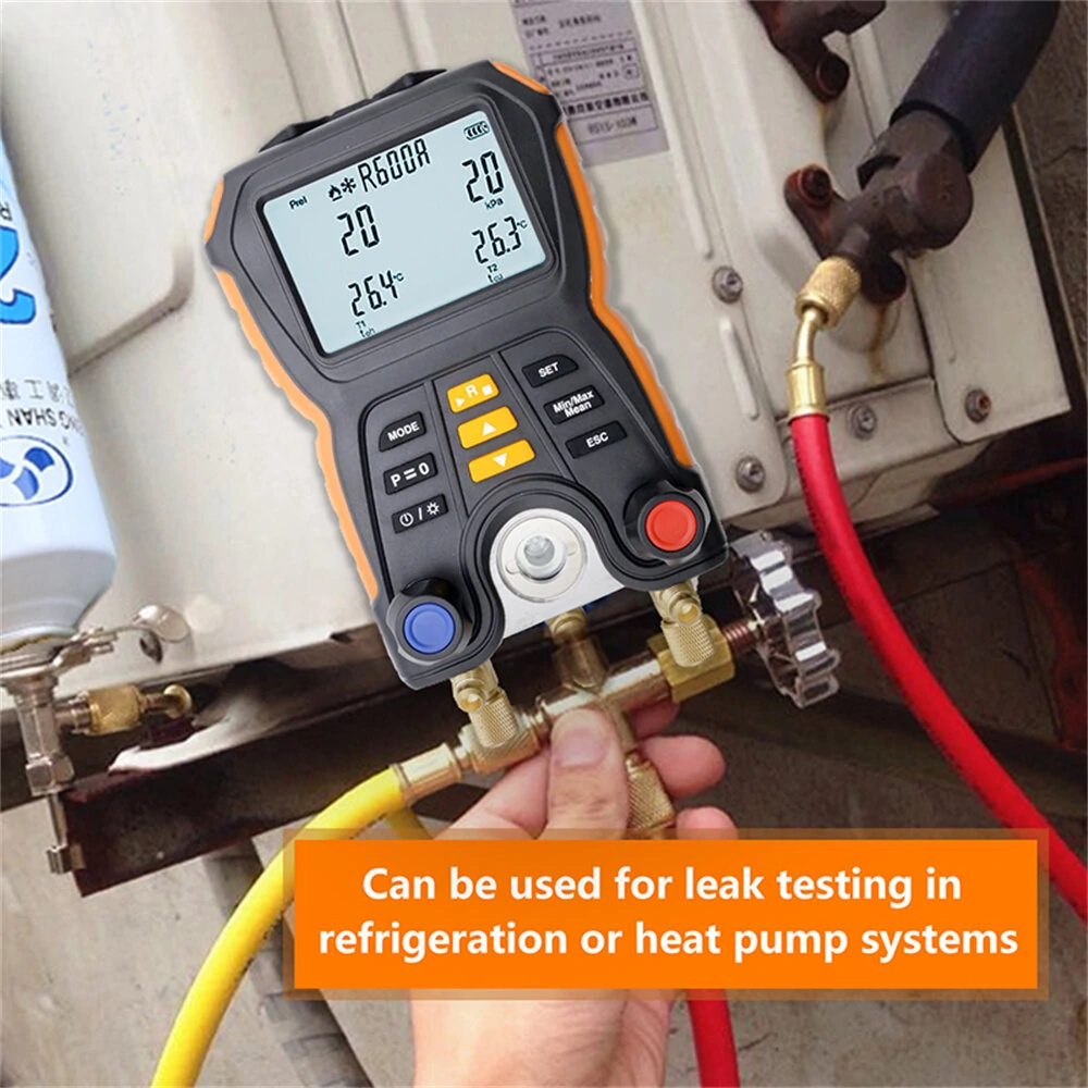 HTI HT-750 Digital Pressure Gauge - Electronic Manifold Refrigeration Meter - Image 4