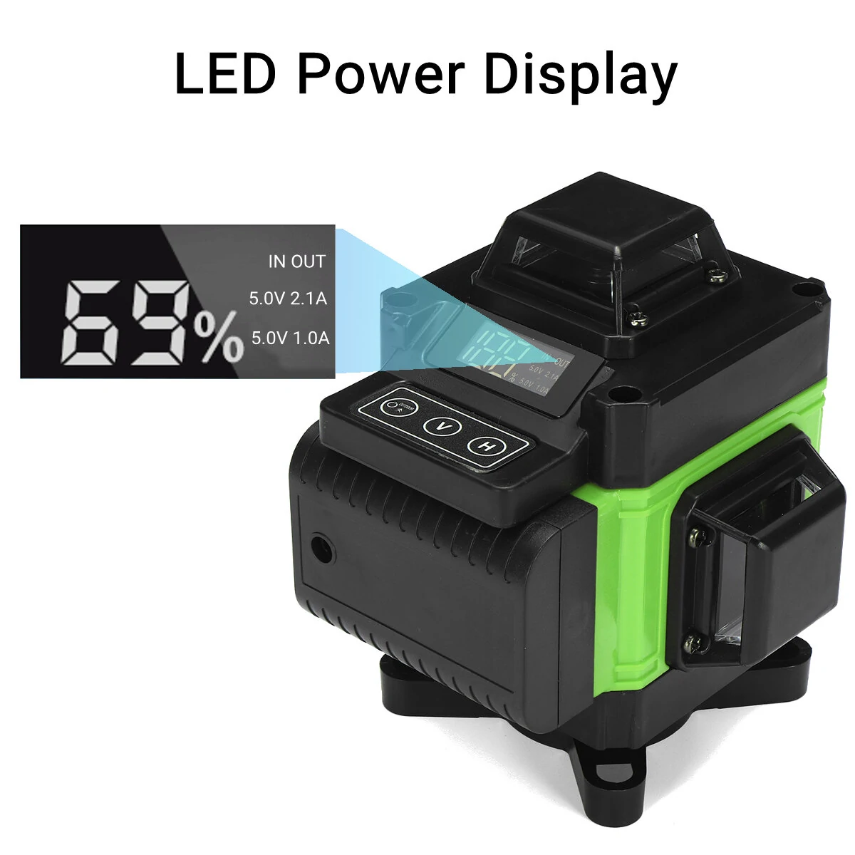 Green Light Laser Level - 4D 360 Self-Leveling with 16 Line LED Display - Image 5