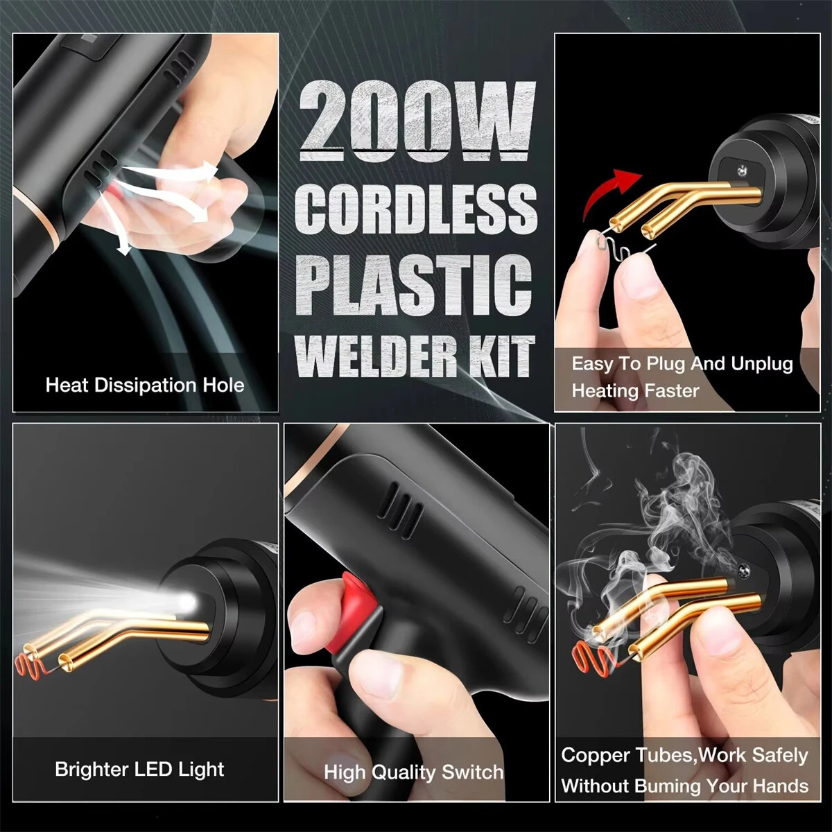 Hot Stapler Plastic Welding Machine - 200W Rechargeable 5000mAh | Fast Heating for Car & Motorcycle Bumper Repair - Image 3