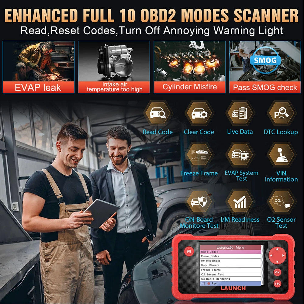 LAUNCH CRP123 Elite OBD2 Scanner | Engine ABS SRS Transmission Diagnostic Tool - Image 2