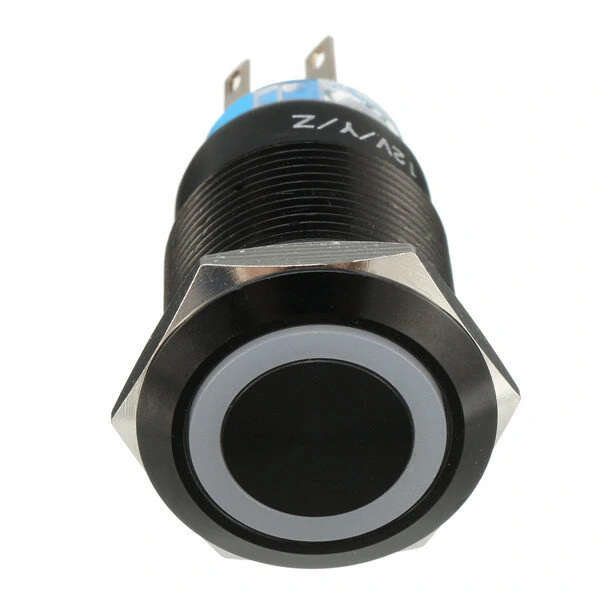 12V 19mm LED Push Button Switch - Waterproof Self-Locking Flat Head | 5 Pins - Image 5