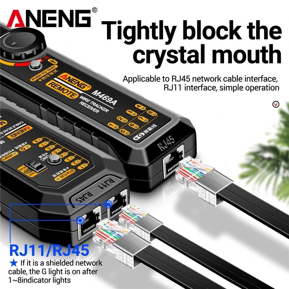 ANENG M469A Smart Network Cable Tester | RJ45 RJ11 LAN Wire Tracker & Finder - Image 2