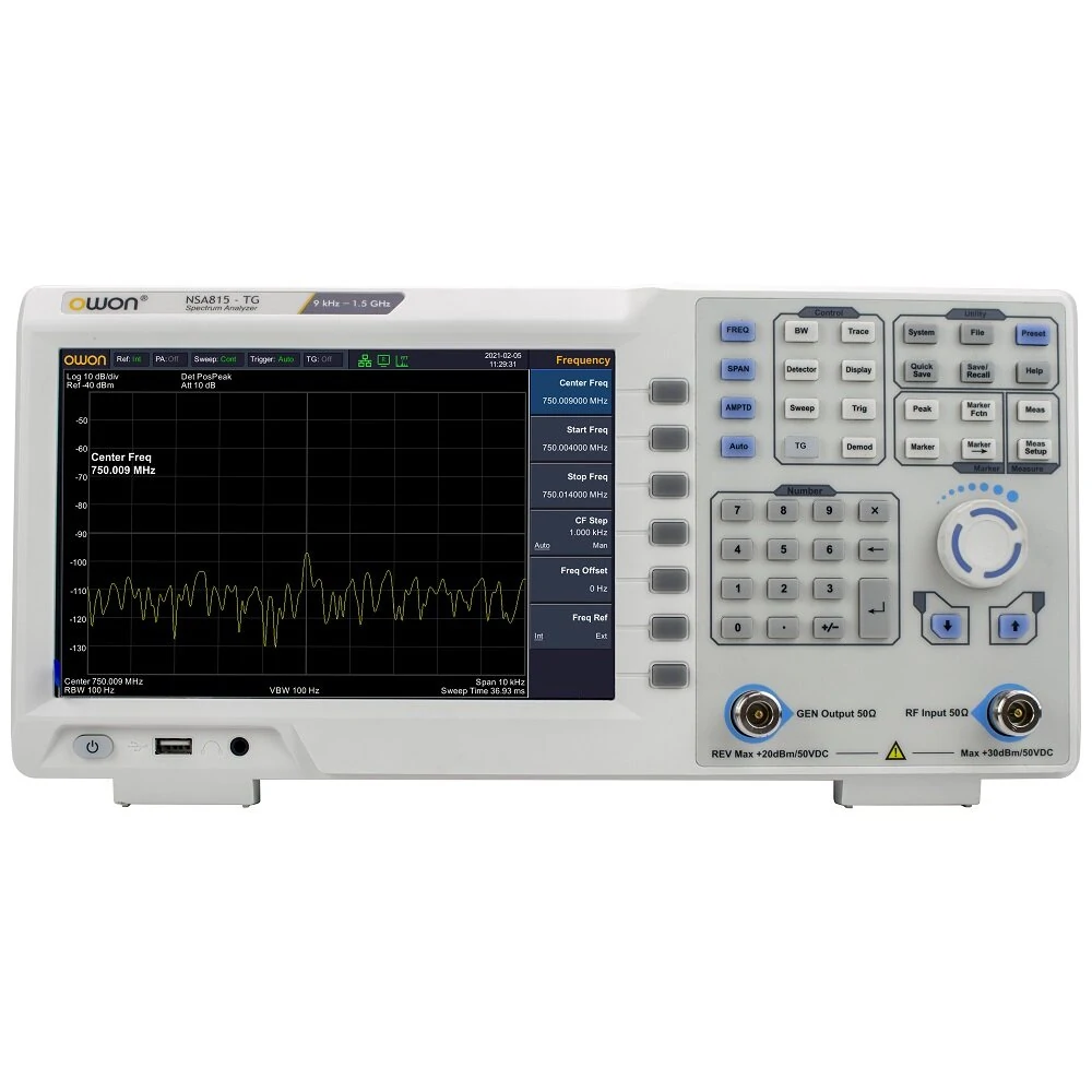 OWON XSA805-TG Spectrum Analyzer 9kHz-500MHz | 9-Inch LCD with Tracking Generator - Image 3