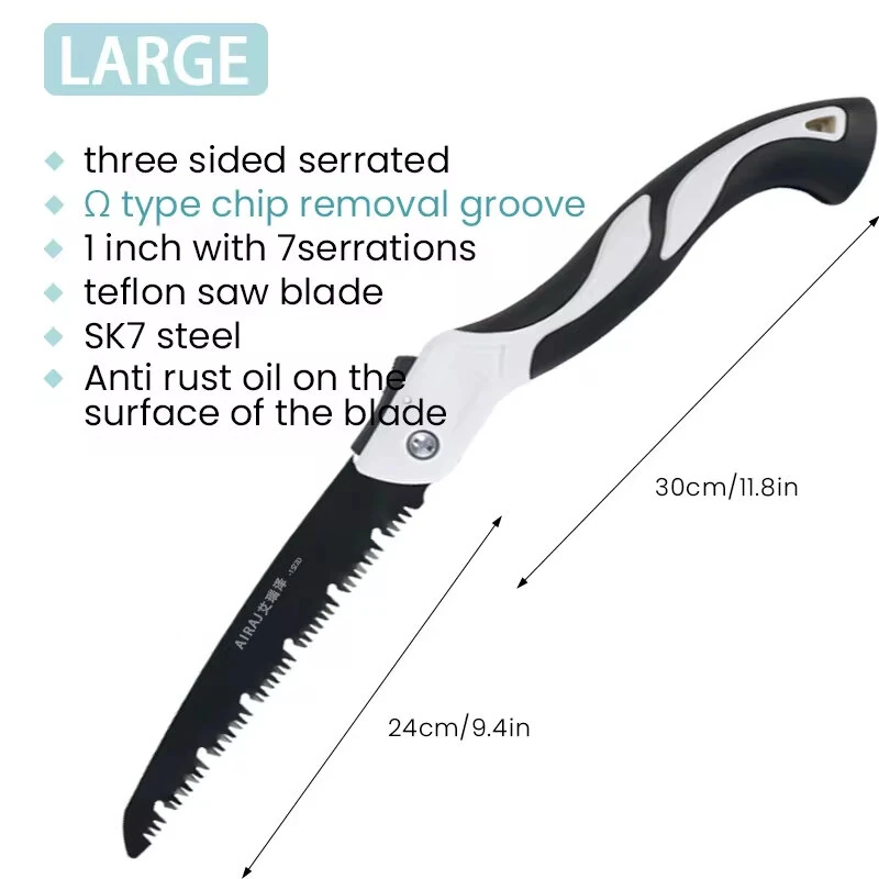 SK5 Steel Folding Pruning Saw - 250mm Rugged Blade for Camping & Gardening - Image 4