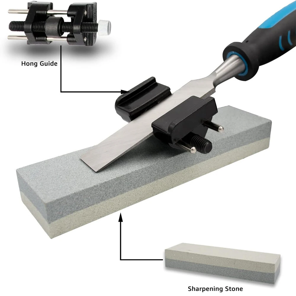 Wood Carving Chisel Set - 8-Piece with Sharpening Stone & Honing Guide - Image 4