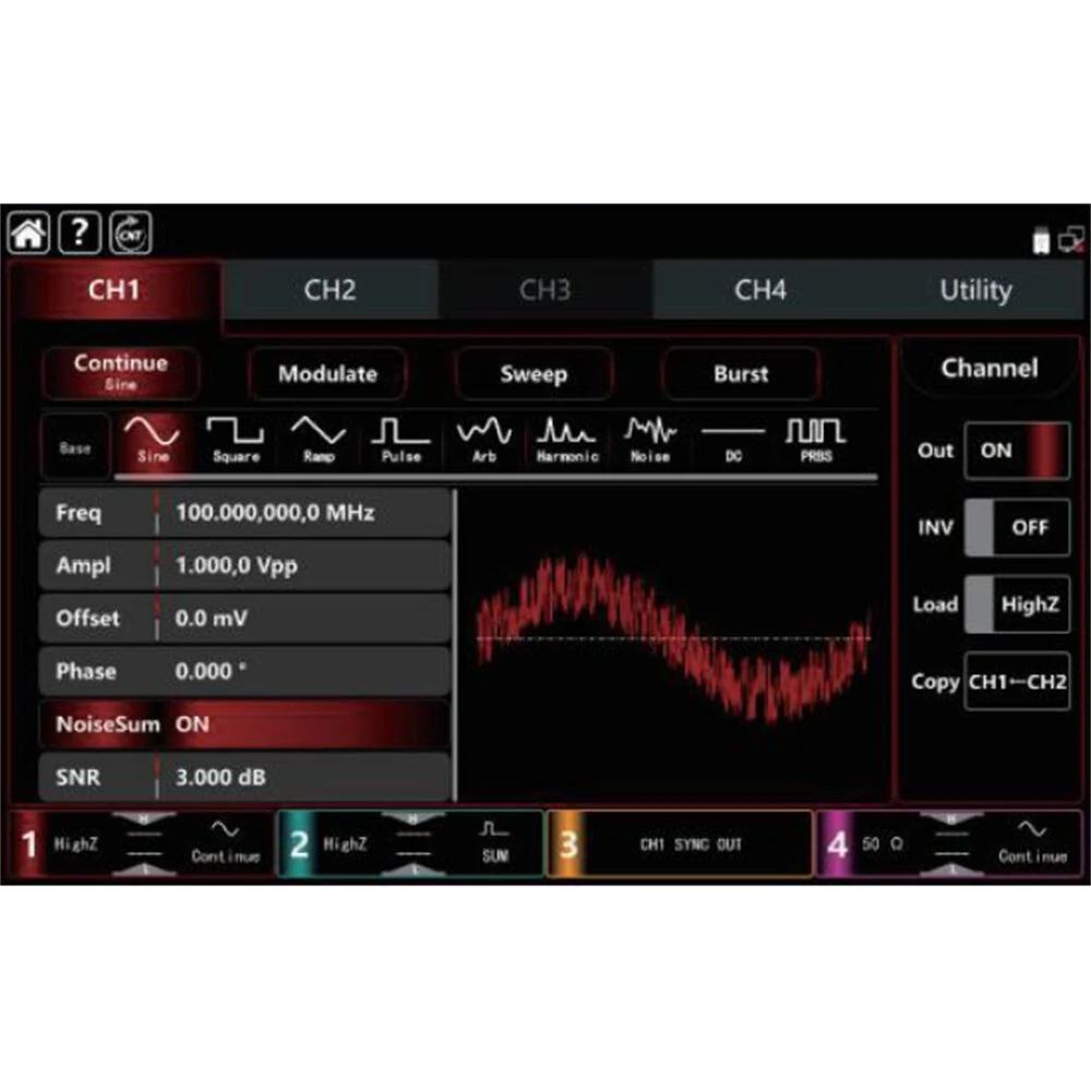UNI-T UTG9504T 500MHz Signal Generator | 4-Ch 2.5GSa/s 16-Bit Touchscreen - Image 5