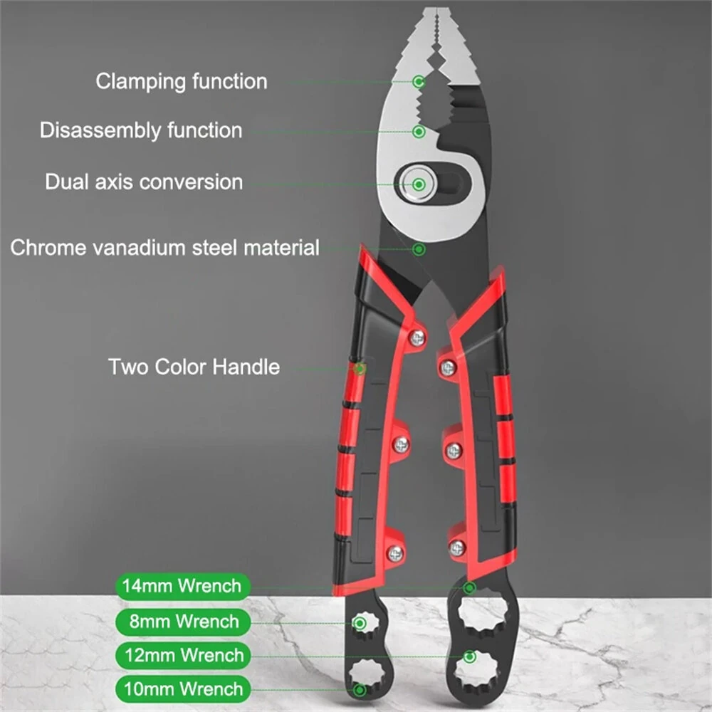 Multifunctional Fish Nose Pliers | 80mm Opening | Chromium Vanadium Steel | 215mm Length - Image 2