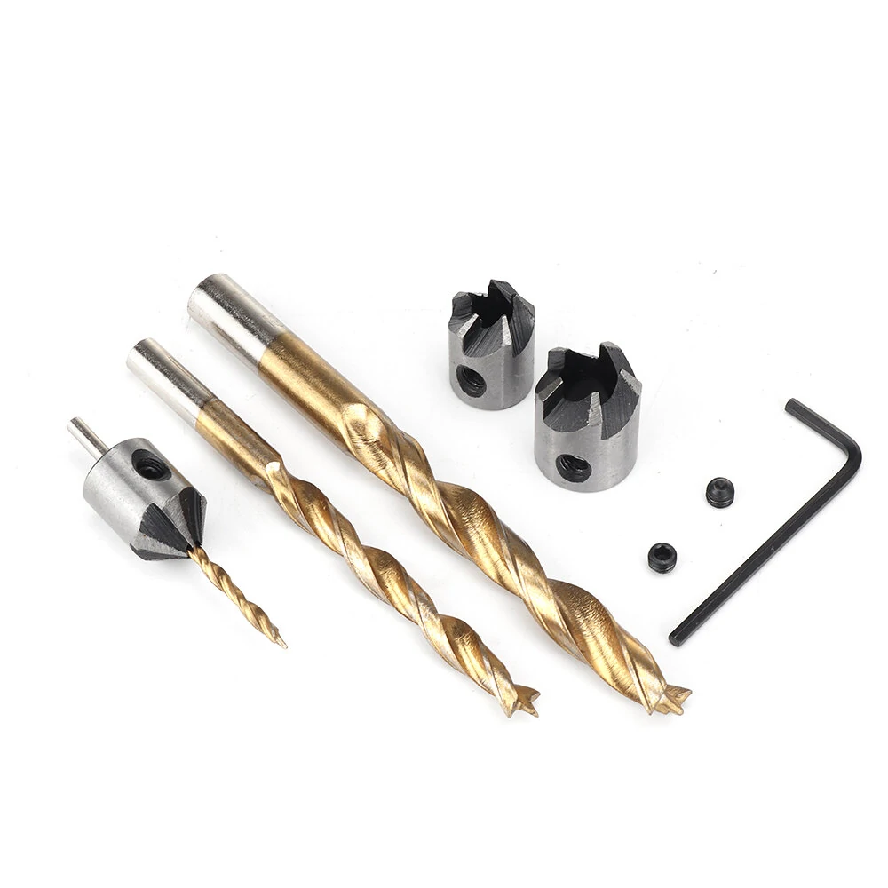 Titanium Coated Countersink Drill Bit Set - 7/8Pcs 3-10mm | Hex Wrench - Image 3