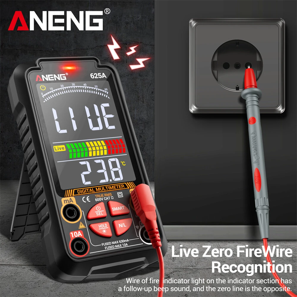 ANENG 625A Digital Multimeter | True RMS 1000V 10A | NCV Temp Backlit - Image 5