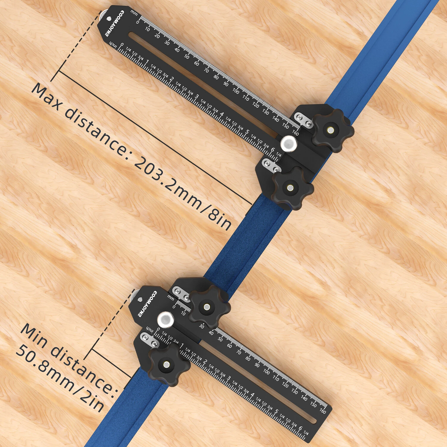 ENJOYWOOD 160mm Thin Rip Jig Guide for Table Saw | Fast Repetitive Narrow Cuts - Image 3