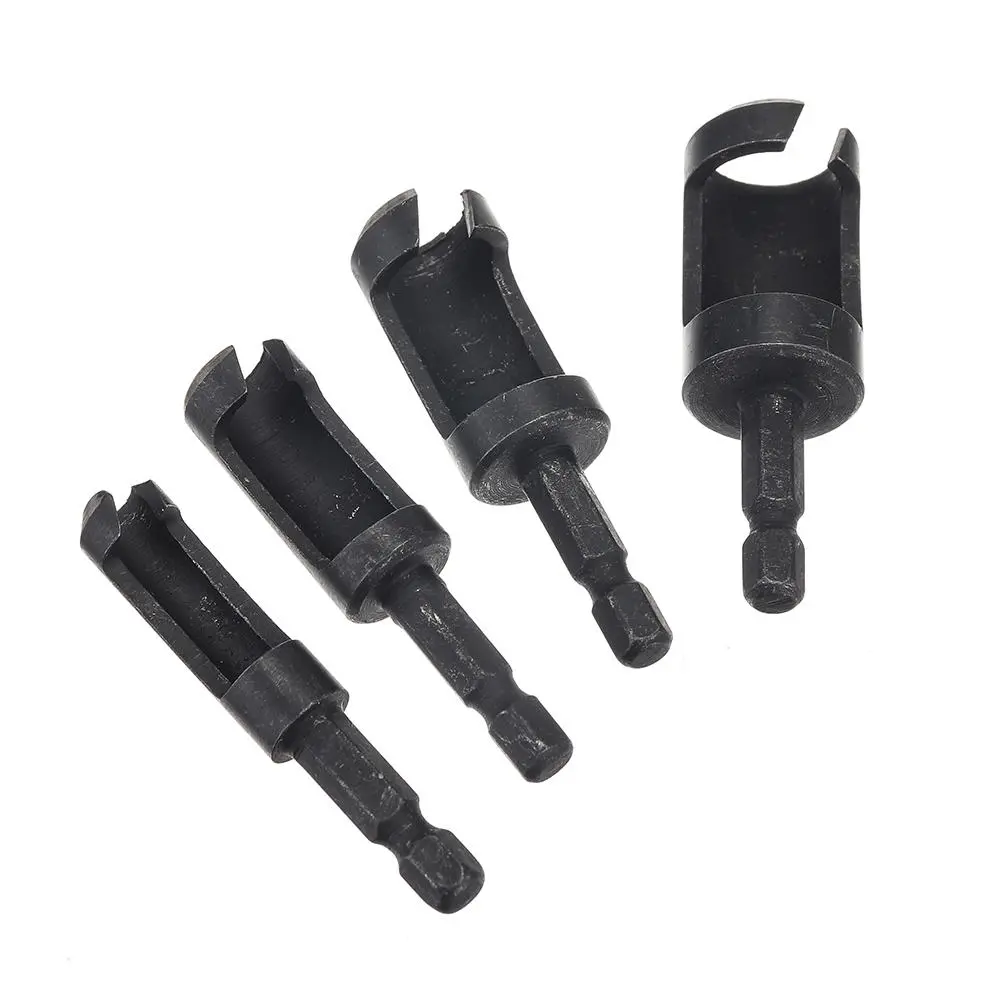 Drillpro 4pc Hex Shank Tenon Plug Cutter Set - 6/10/13/16mm | Woodworking Drill Bits - Image 4