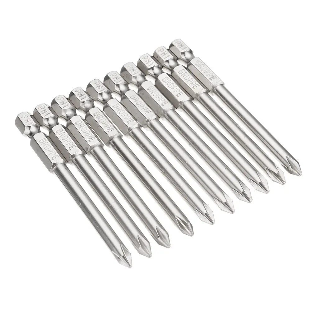 BROPPE 10pcs PH1 Screwdriver Bits - 75mm 1/4 Hex Magnetic Phillips Set - Image 4