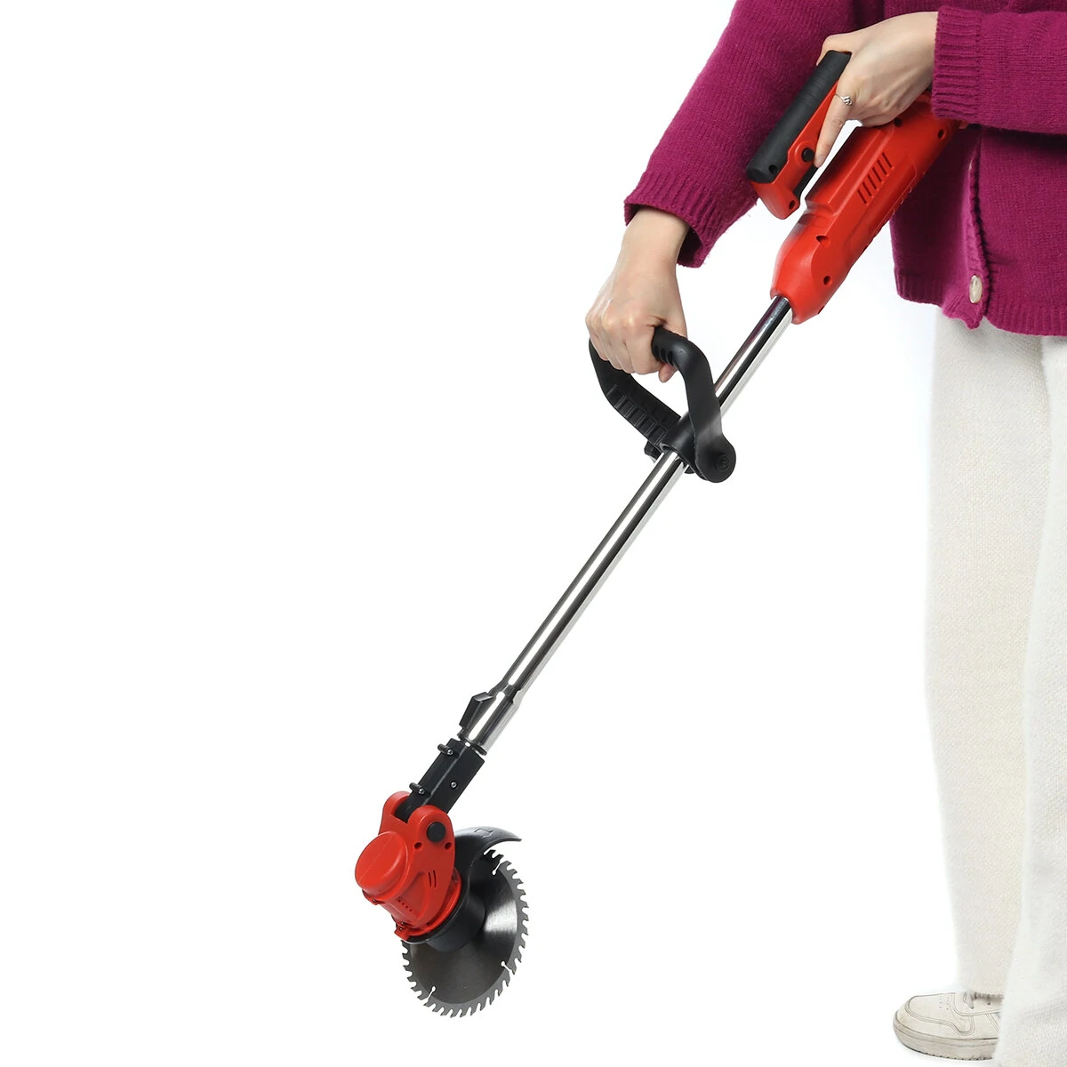 21V Red Electric Lawn Mower - Cordless with Lithium Battery - Garden Trimming Tool - Image 5