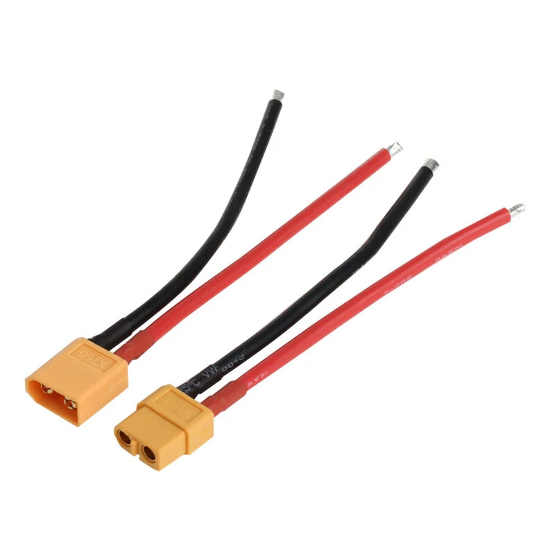 XT60 Battery Connector Pair - Male & Female Bullet Plug with 14 AWG Silicon Wire - Image 2