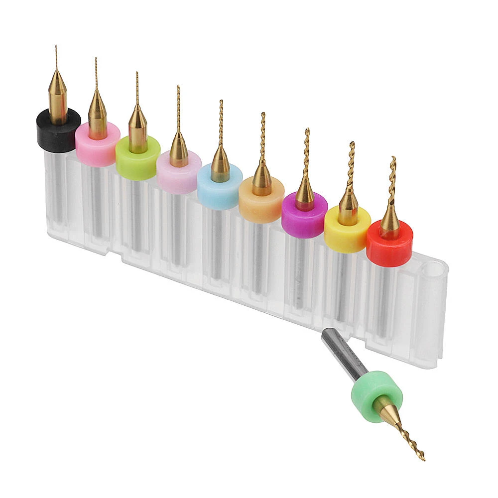 10pcs Titanium Coated PCB Drill Bit Set | 0.3-1.2mm Micro Drills - Image 5