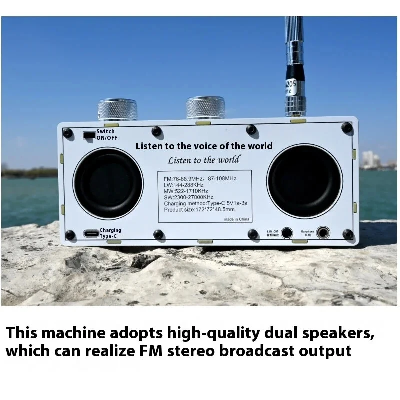 MX712 Portable Radio - LW/MW/SW/FM Stereo Receiver with Dual Speakers | NXP6686 Chip, Remote Control, Type-C Charging - Image 4