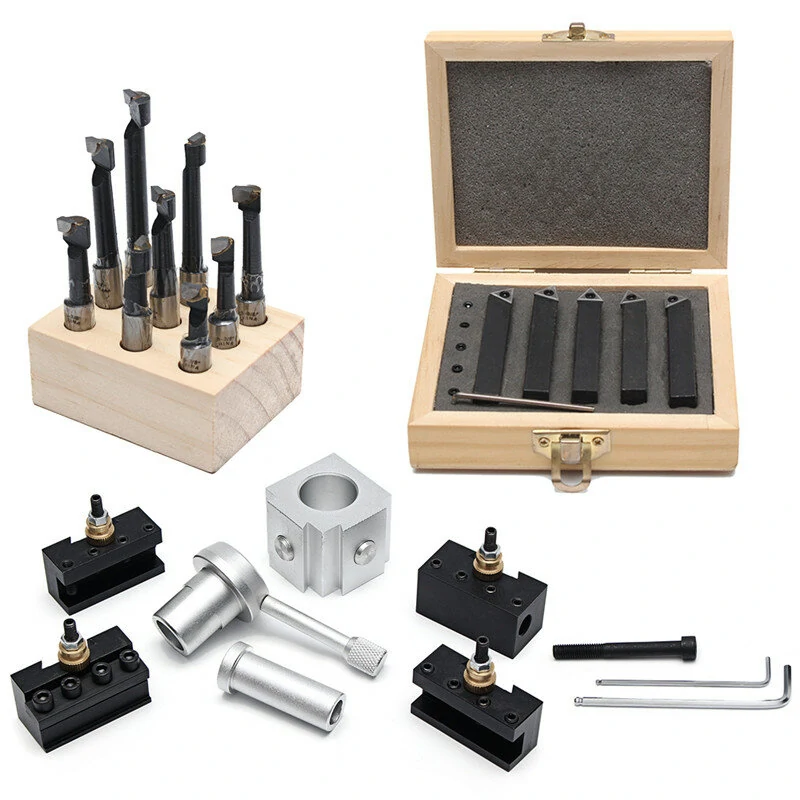 Machifit Mini Quick Change Tool Post Holder Set - 9pcs 3/8 Boring Bar & 5 Blades - Image 3