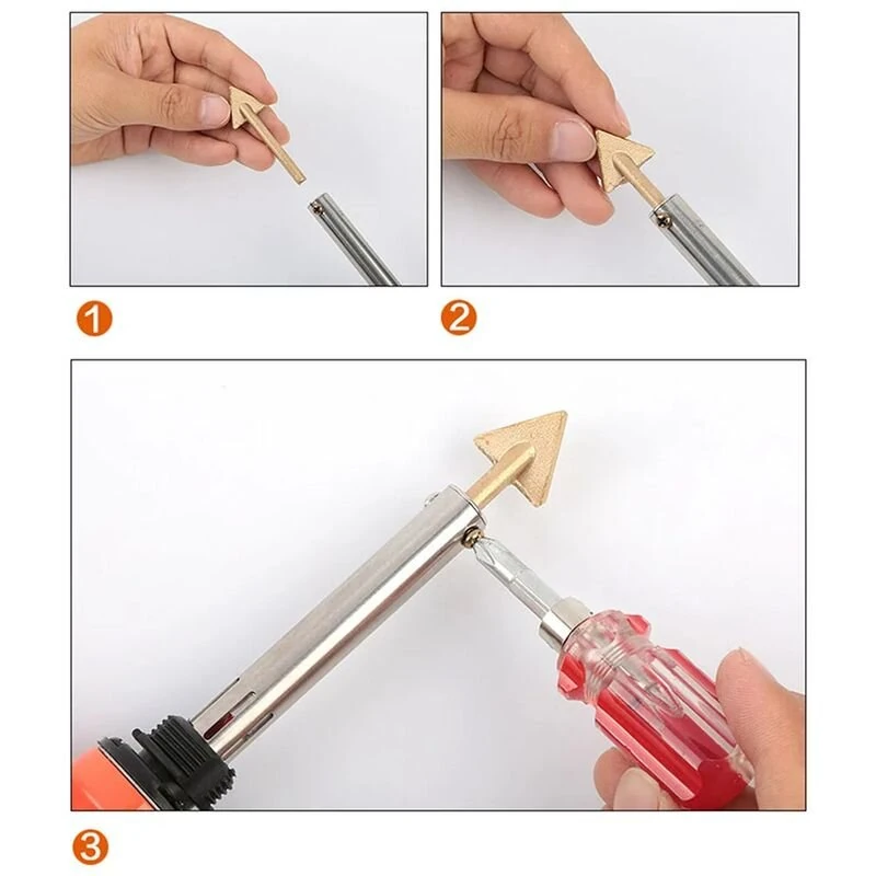 Reliable Copper Soldering Tips Set for 80W Iron | High Heat Transfer & Smoothing Head - Image 5