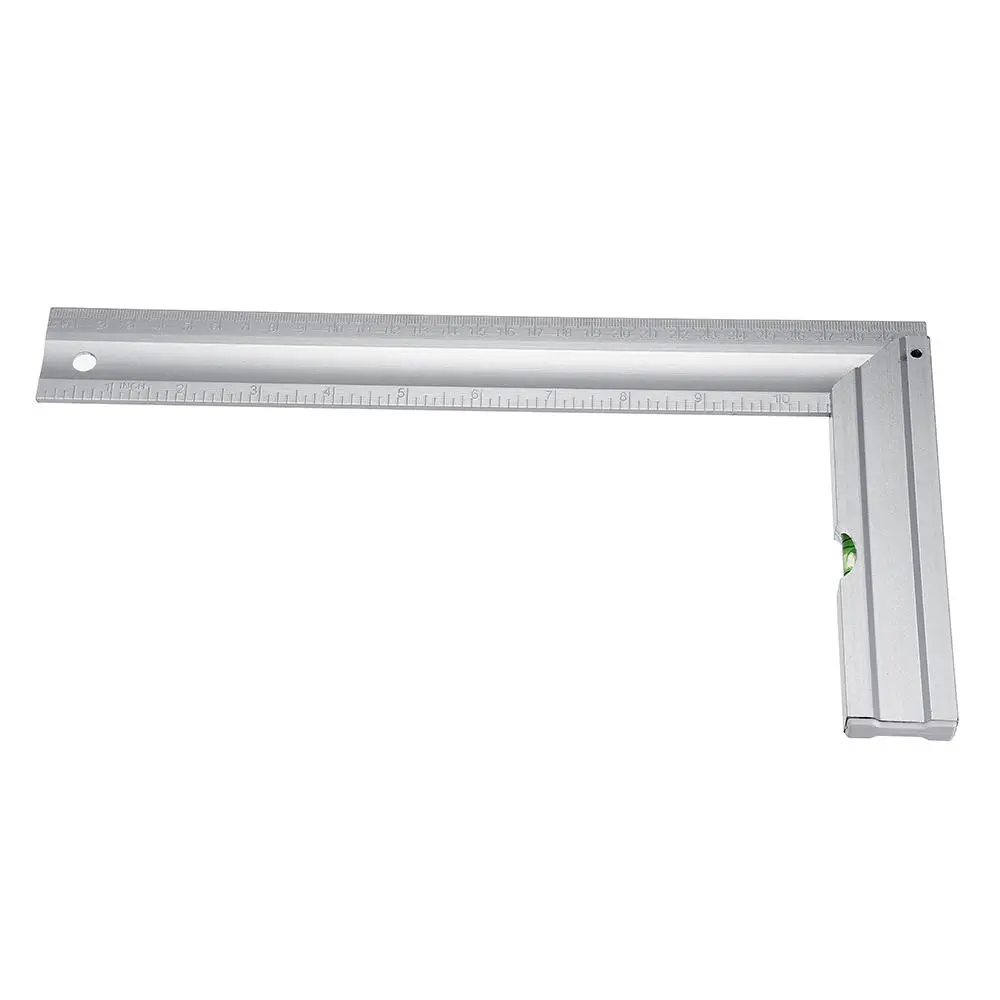 Mytec 300mm Aluminum Alloy 90 Degree Angle Ruler | Carpenter Square Protractor with Bubble Level - Image 2