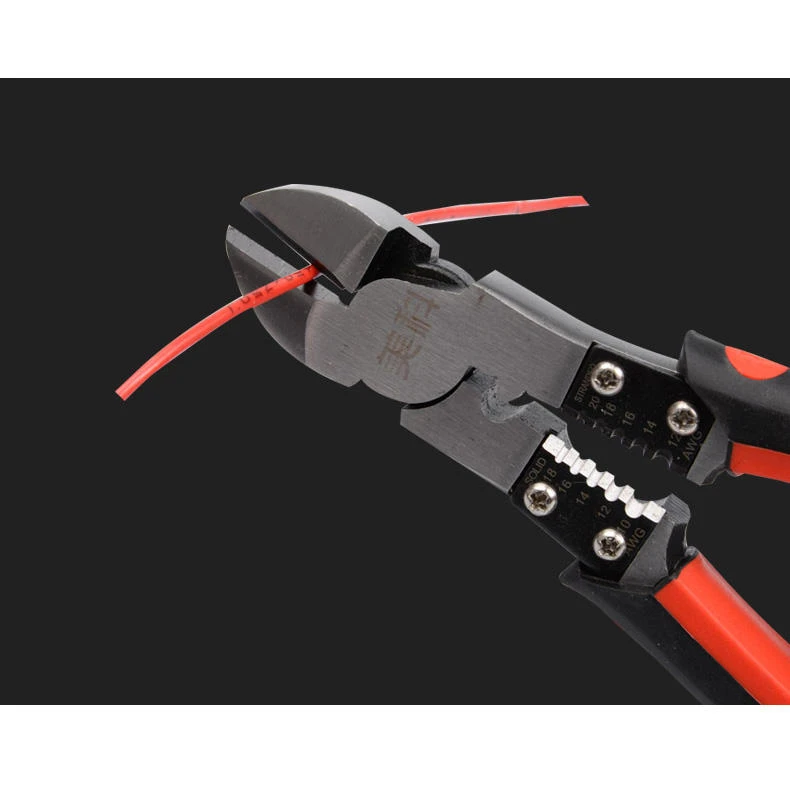 MYTEC 8 Inch Needle Nose Pliers - Wire Stripper & Oblique Mouth Vise Tool - Image 5