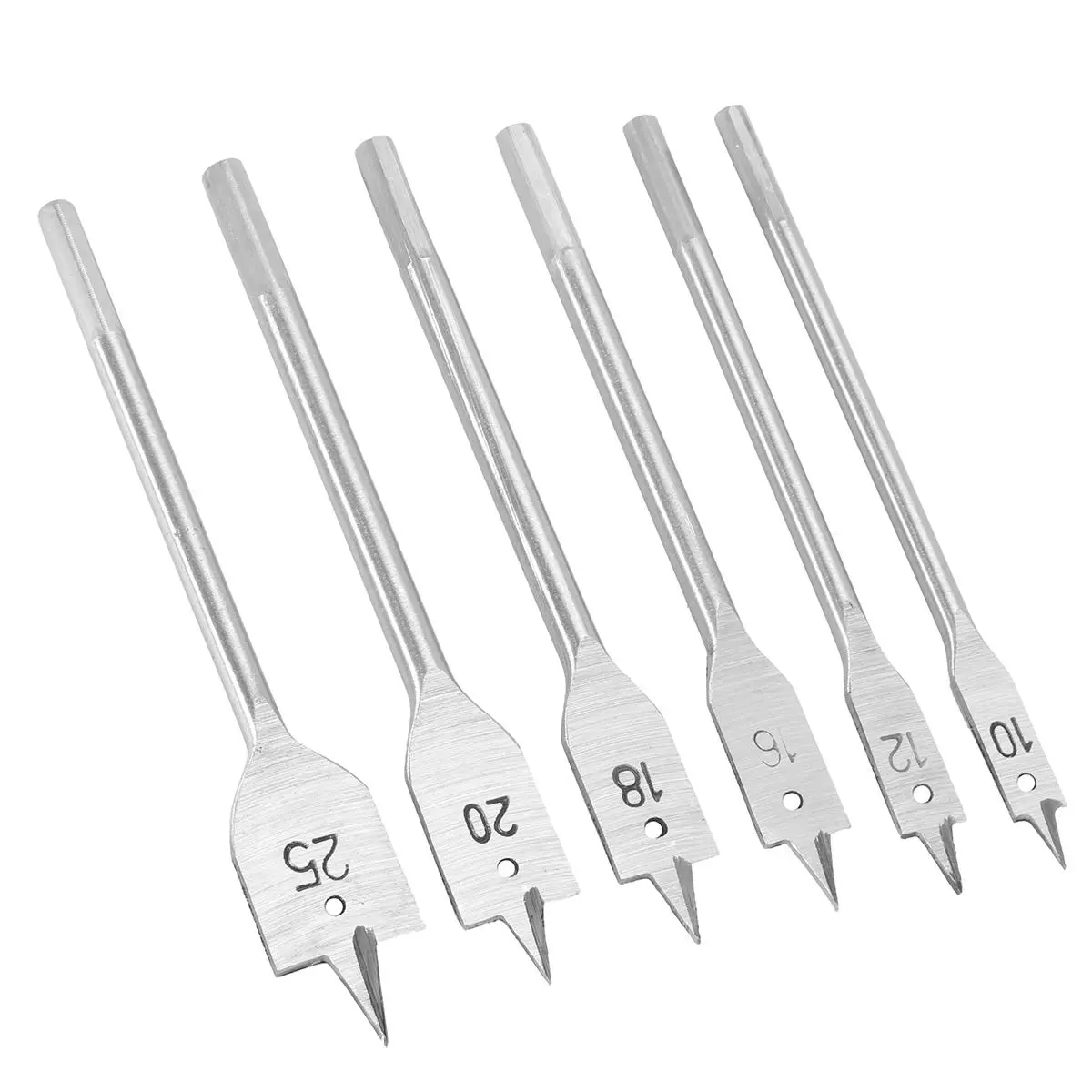 6pcs 10-25mm Flat Spade Drill Bit Set | Hex Shank Woodworking Hole Cutter - Image 2