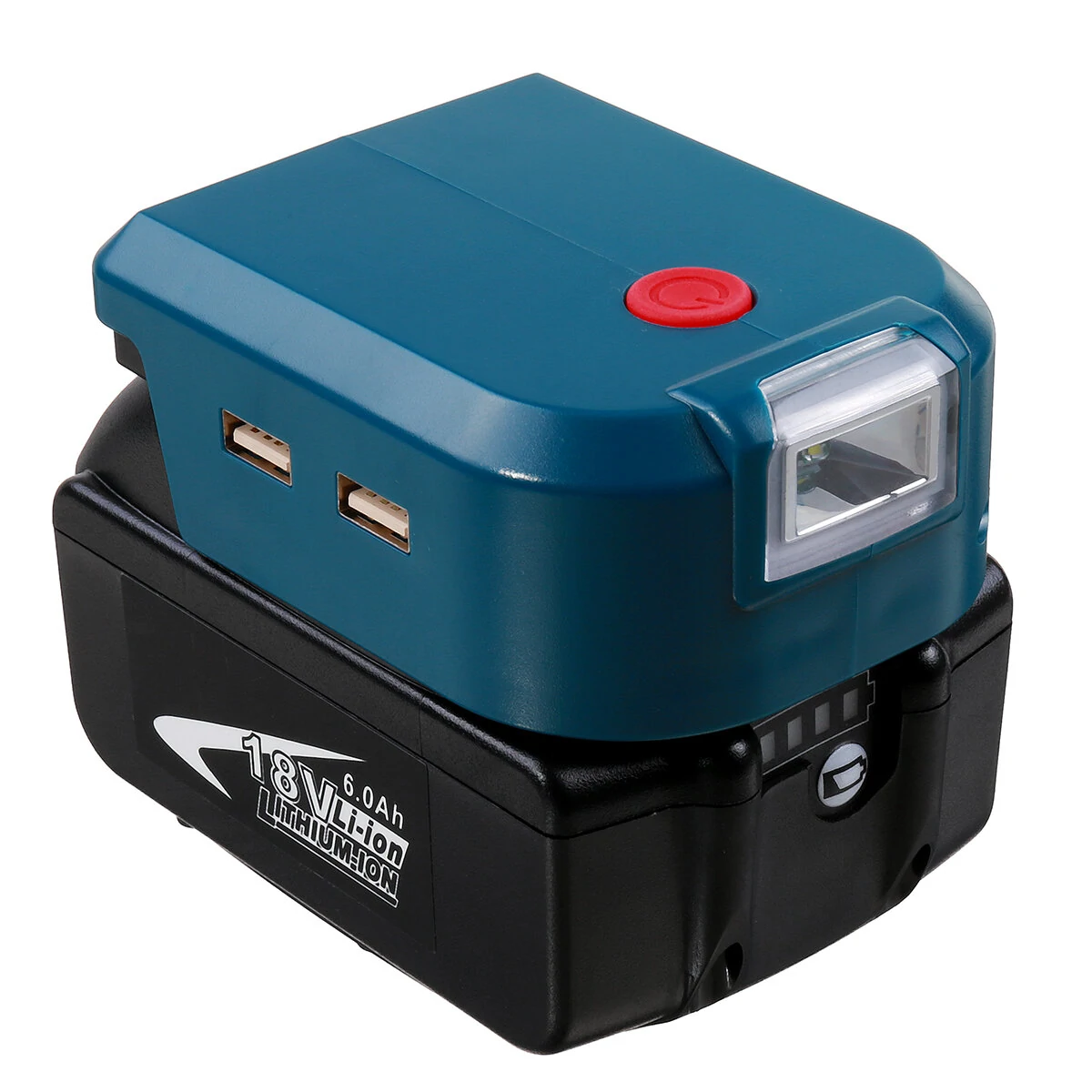 Makita Black & Decker Milwaukee Bosch 14V 18V Battery Adapter | ADP05 LED Light USB Portable Power - Image 2