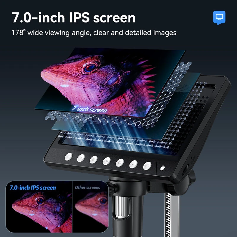 Digital Microscope 50-1200X Magnification | 7-Inch 1080P Screen | 5MP Camera & 8 LED Lights - Image 3