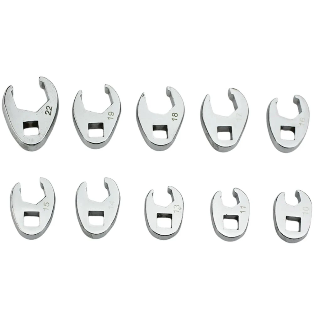 Craftsman 10PCS 3/8 Drive Crowfoot Wrench Set | 10-22mm Metric & SAE | Chrome - Image 2