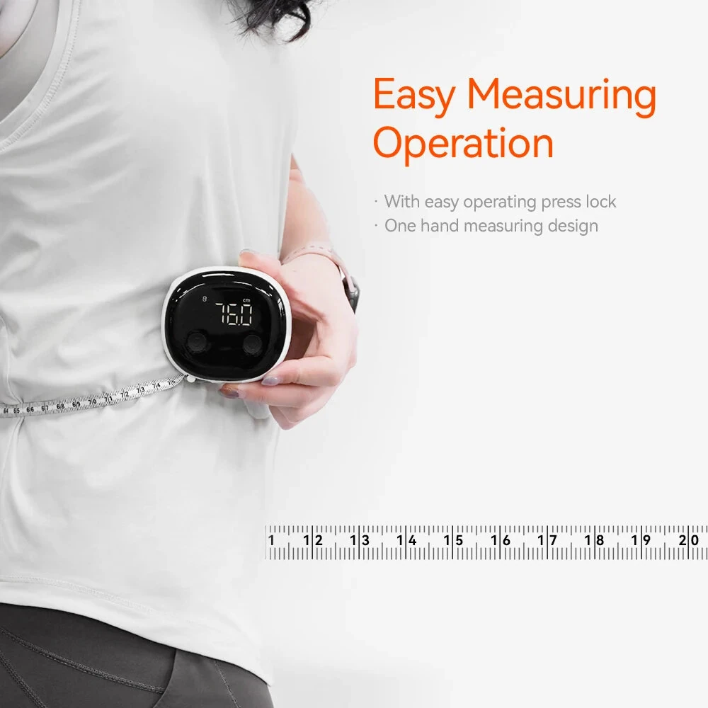 Smart Digital Measuring Tape - 0.1cm/inch Accurate, LED Display, Rechargeable Type-C - Image 3