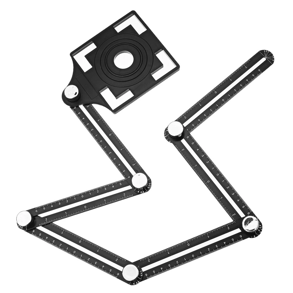 Aluminum Alloy Multi Angle Ruler - 6 Folding Tool | 25-75mm Tile Hole Measure - Image 4