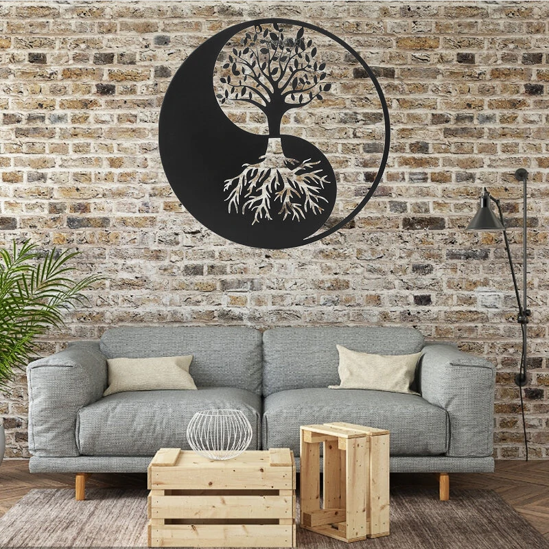 Tree of Life Metal Wall Art - Round Hanging Sculpture - Home Decor - Image 4