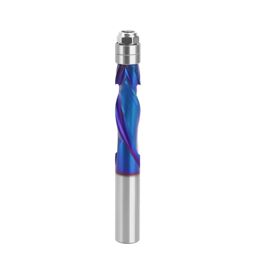 YK20 Carbide CNC Router Bit | 1/2 Shank Blue Coated Compression Flush Trim Mill - Image 2