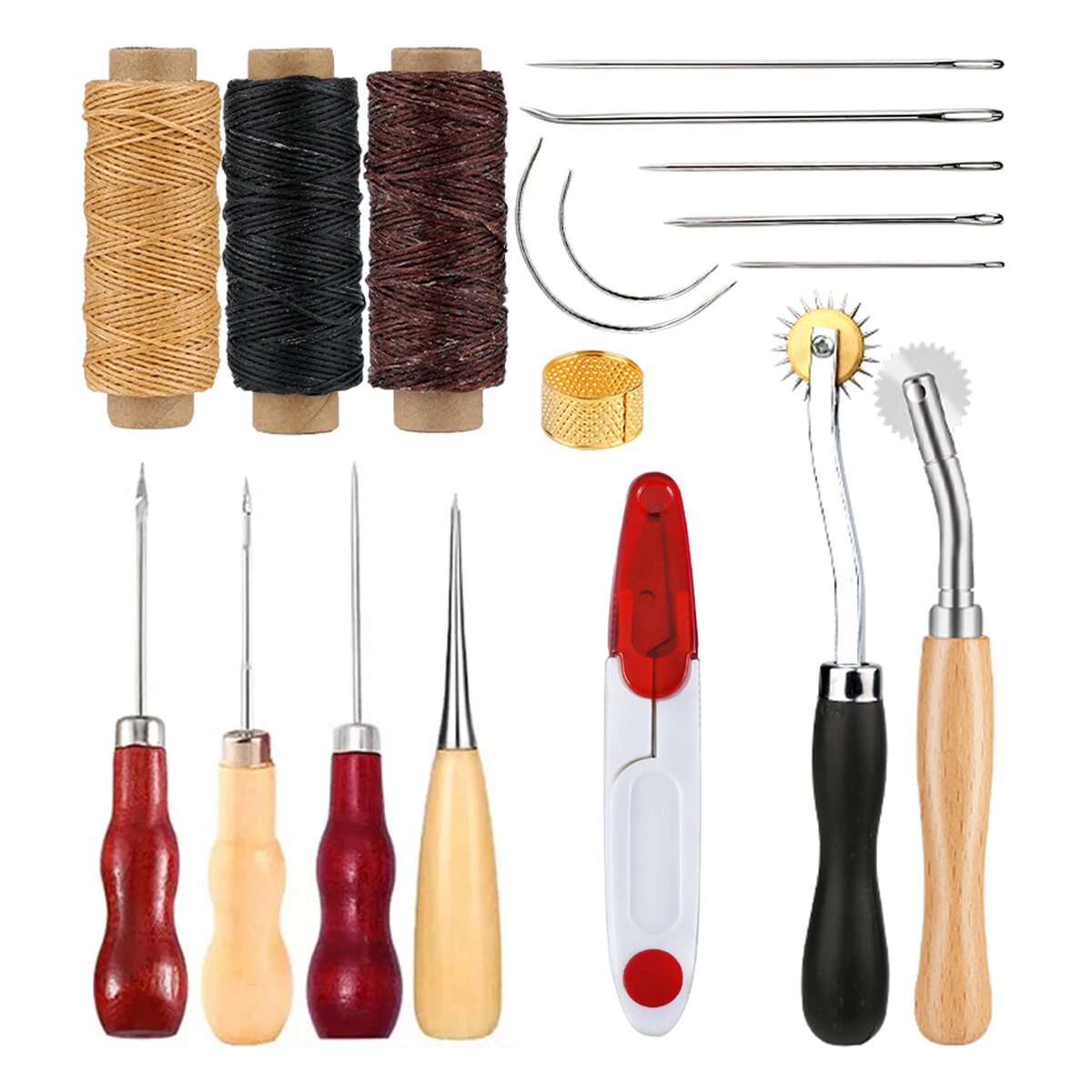 12PCS DIY Leather Craft Hand Tools Kit for Sewing Leather & Canvas - Image 2