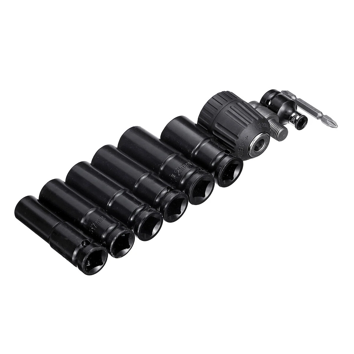 HILDA 10pc 1/2 Impact Socket Wrench Set | Metric Drill Chuck Adapter - Image 5