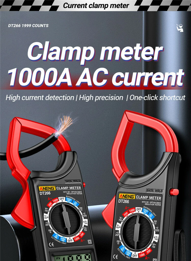 ANENG DT266 Digital Clamp Meter | 1000A AC Current Tester, Voltage & Resistance - Image 4